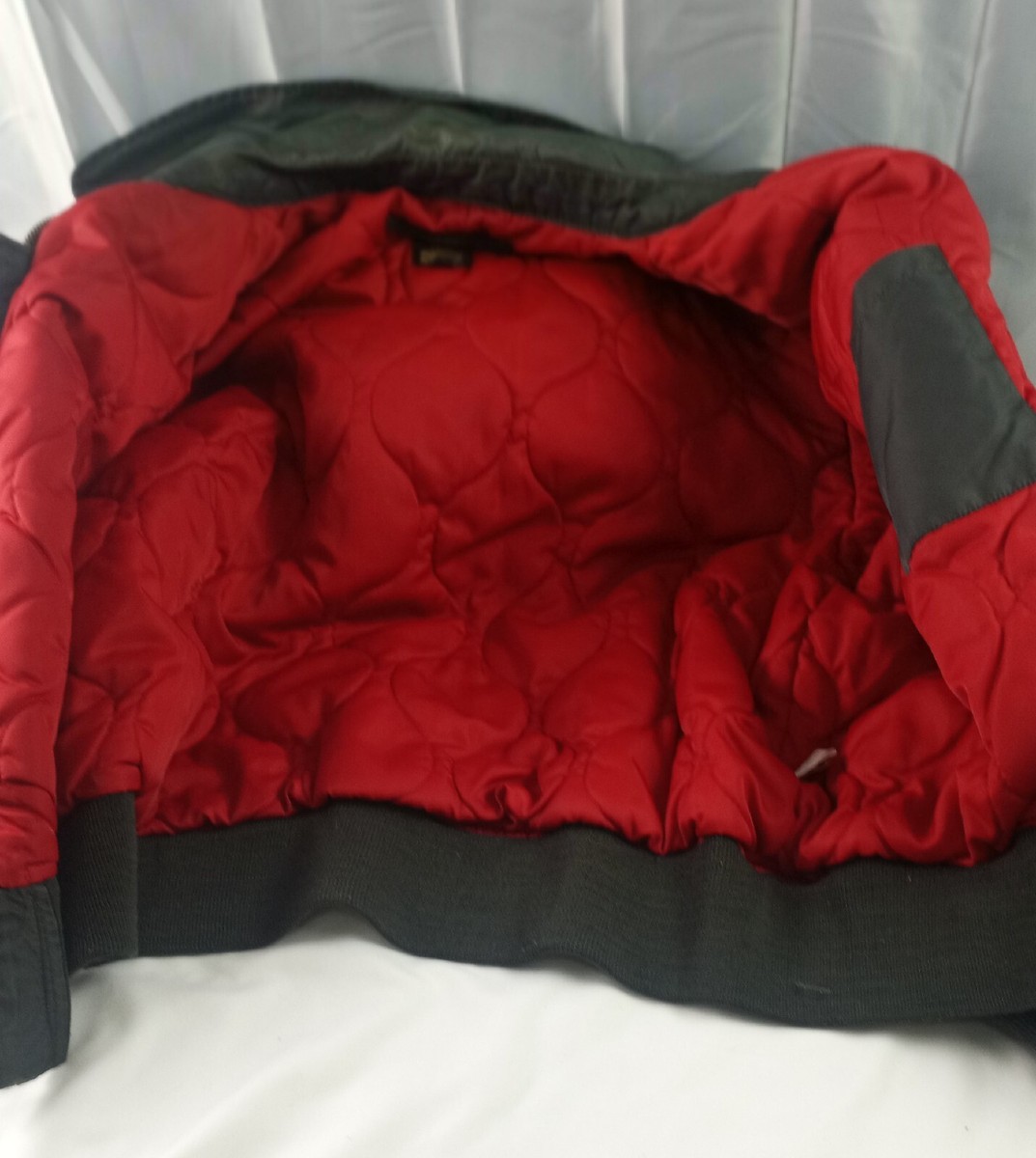 RED EAR PAUL SMITH AVIATOR FLIGHT BOMBER JACKET GRAY GREEN SIZE