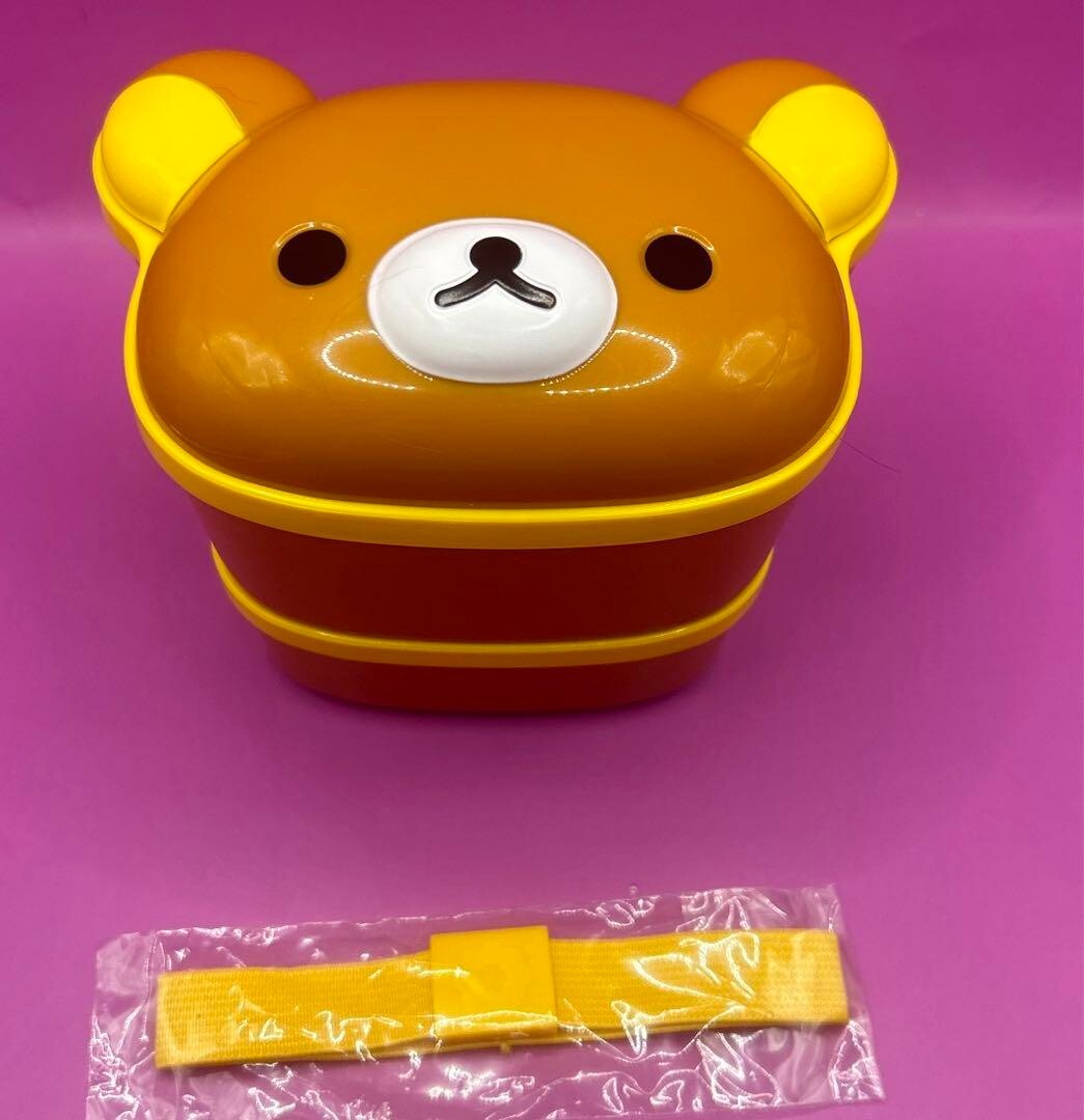 Rilakkuma Face type 2-tier Lunch Case Bento Box with chopsticks