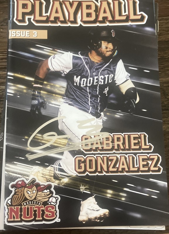 Gabriel Gonzalez Signed Modesto Nuts 2023 Program Minnesota Twins MiLB MLB