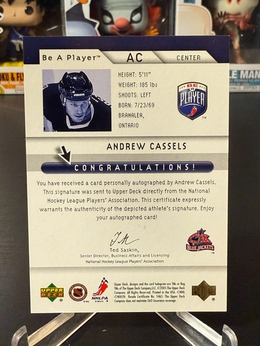 2005-06 Upper Deck Be a Player Andrew Cassels Signatures #AC Blue Jackets - Picture 2 of 2