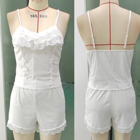 Sexy Women Lingerie Pajamas Babydoll Lace Nightwear V-Neck Tops Shorts Sleepwear