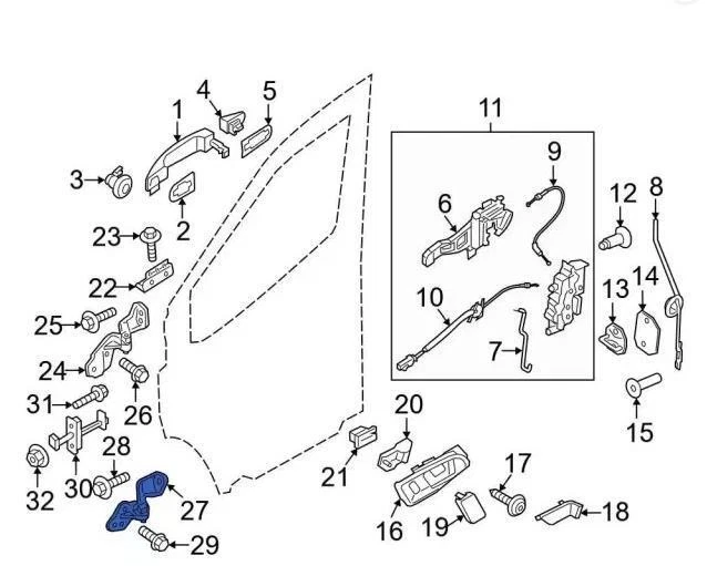 ✅ 2024 FORD TRANSIT 250 BISAGRA PUERTA DELANTERA DERECHA PN:CK4Z-6122800-D OEM Foto 2 de 4