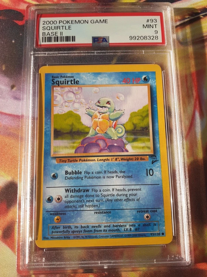 2000 Pokemon Base Set 2 Squirtle #93 Common PSA 9 Mint - Image 3 of 4