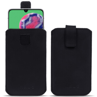 Leder Hülle kompatibel für Samsung Galaxy A01 Schutzhülle  Pull Tab Handy Sleeve