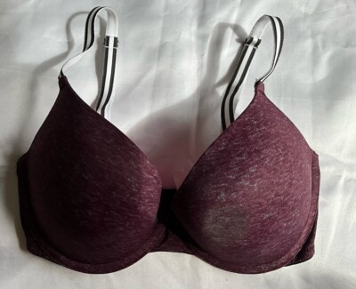 VICTORIA'S SECRET PINK WEAR EVERYWHERE PUSH UP BRA, Size 32D, Maroon, NWT