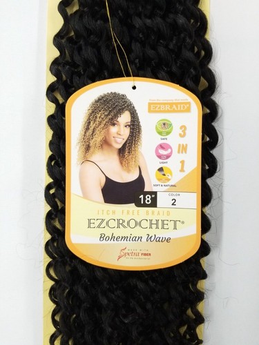 I&I Hair Innocence EZCROCHET Böhmische Welle Häkeln Flechten Haar Spektren 18" - Bild 40 von 71