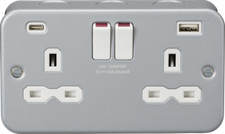 METAL CLAD ELECTRICAL FITTINGS SWITCHES AND SOCKETS WORKSHOP GARAGE INDUSTRIAL 