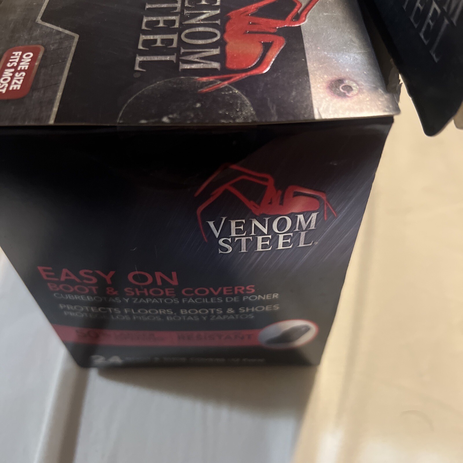 New Venom Steel Disposable Boot And Shoe Covers, Black, One Size, 24 Ct