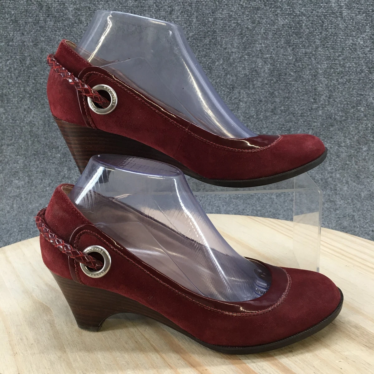 Sperry Heels Womens 8 M Pumps Wedge Slip On 9500762 Burgundy