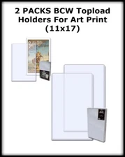 20 BCW High Quality Topload Holders For Art Print / Lithographs 11x17 CLEAR NEW