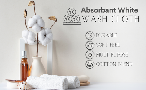 Economy Cotton Blend Washcloths Bulk Pack 12"x12" Multipurpose Home Spa Gifts - Picture 13 of 53