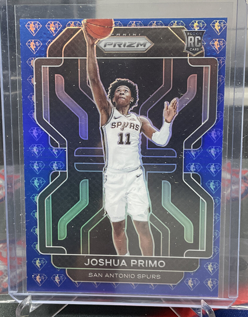 2021-22 Panini Prizm Joshua Primo #298 75th Anniversary Blue Prizm Rookie