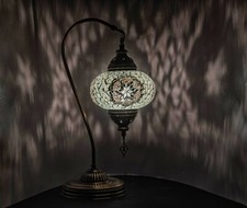 Maramou Mosaiklampe Bogen L Glas handgefertigtes Silber   - Orientalisch  Silber