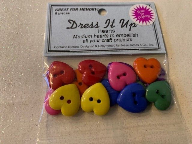 DRESS IT UP 3D BUTTONS HEARTS MULTI-COLOR HEARTS #2