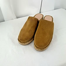 J.Crew Tan Suede Clogs Sz 9.5 Studded Boho Western