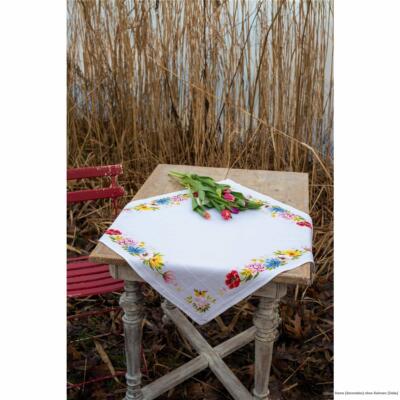 Vervaco Tischdecke Kreuzstichset ''Blumen'', Zählmuster