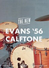 2017 Print Ad of Evans 56 Calftone Drumheads made with robots not cows