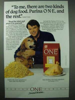 1991 Purina One Dog Food Ad - Robert Urich