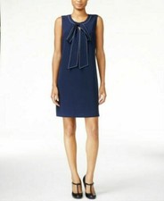 Maison Jules Bow-Detail Shift Dress~Extra Large~XL~Blue~ORG. $79~NWT~Sale