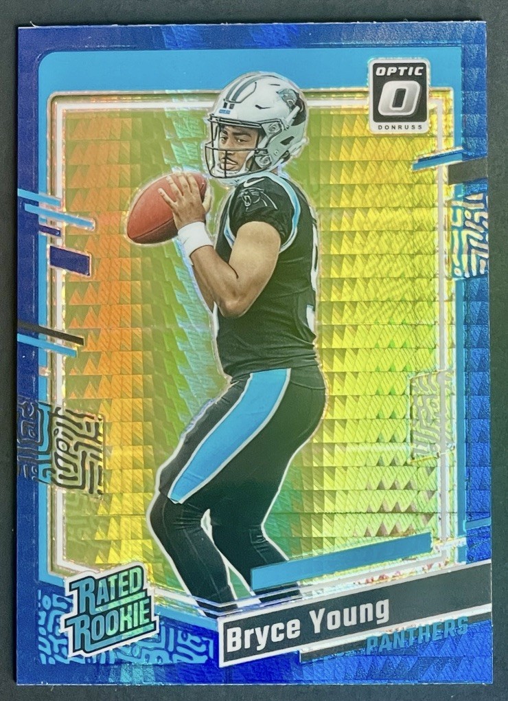 2023 Donruss Optic Bryce Young Blue Hyper Prizm Rated Rookie RC #213 Panthers