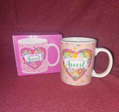 NEW NEVER USED Ceramic Love You AUNT Mug
