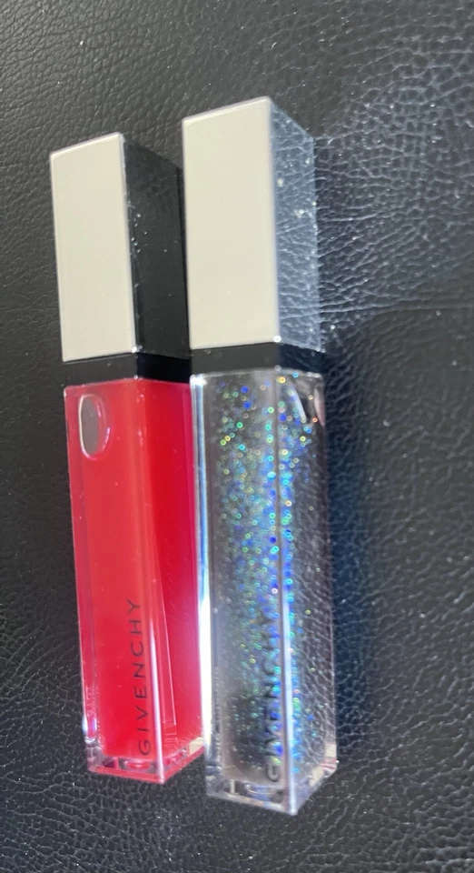 2 X Givenchy Lip Glosses Red Color Enhancing Gloss Revelateur & Black Interdit - Image 3 of 4