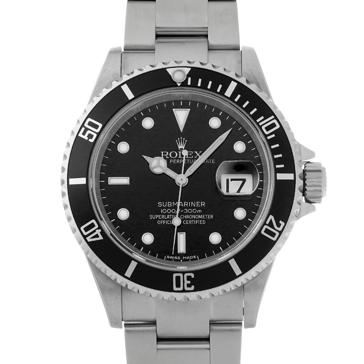 ROLEX Submariner date 16610 black WATCH 754693