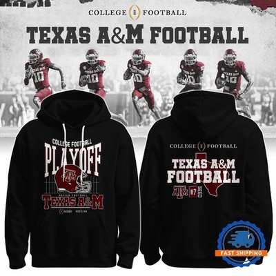 Texas A&M 2025-26 Football Playoff Hoodie Aggies Shirt Black S-3XL