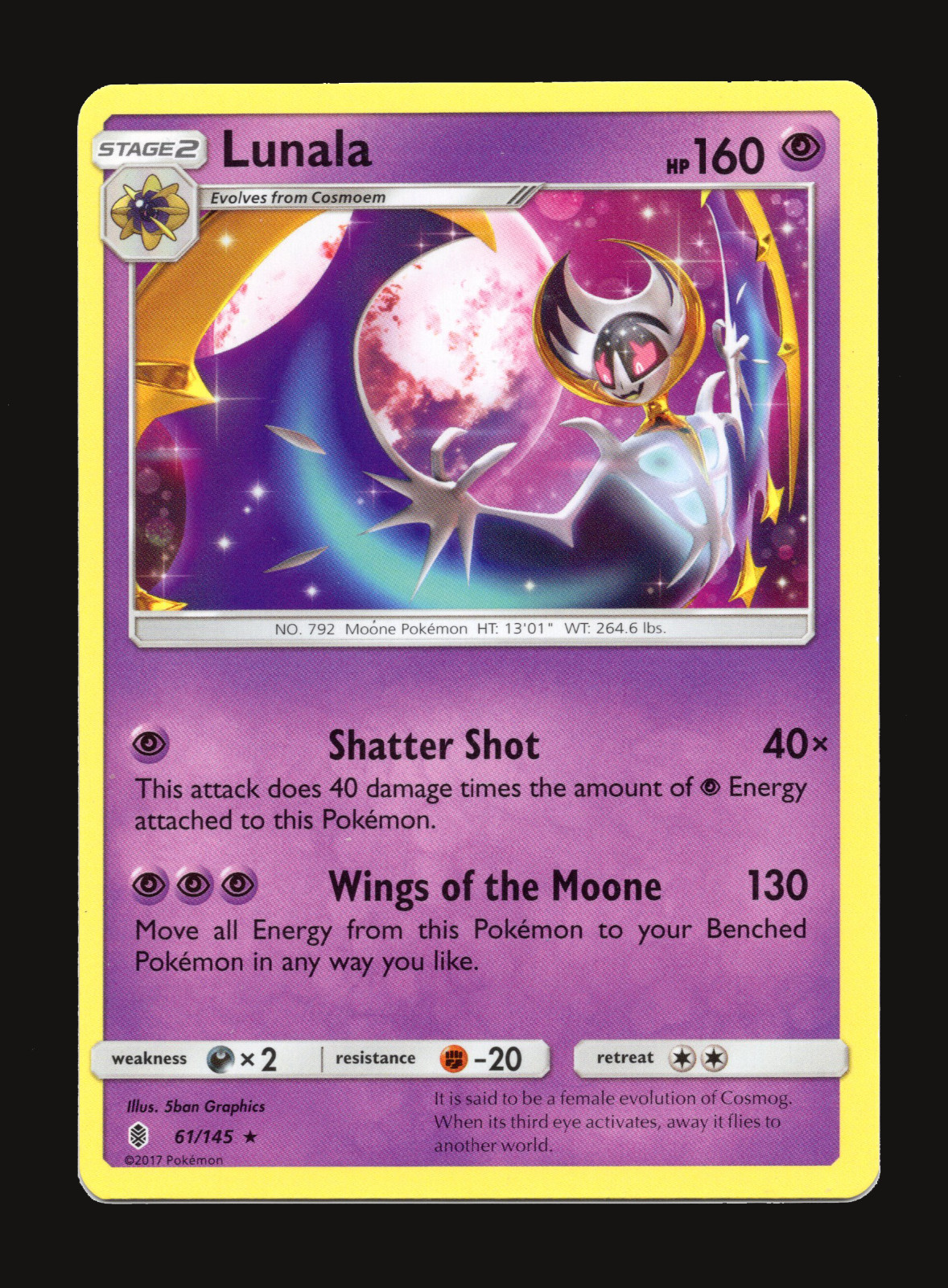 Pokemon TCG Lunala Guardians Rising 61 Sun & Moon NM-LP Card