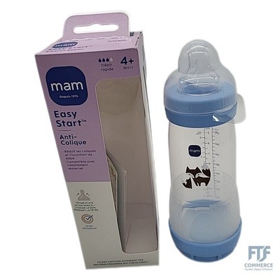MAM Easy Start Anti-Colic Flasche 4+ Monate, schneller Durchfluss (320 ml) Ocean