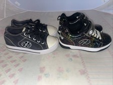 Kids Heelys Classic Uk 12 Black White Multicoloured Double Wheels Skate Shoes