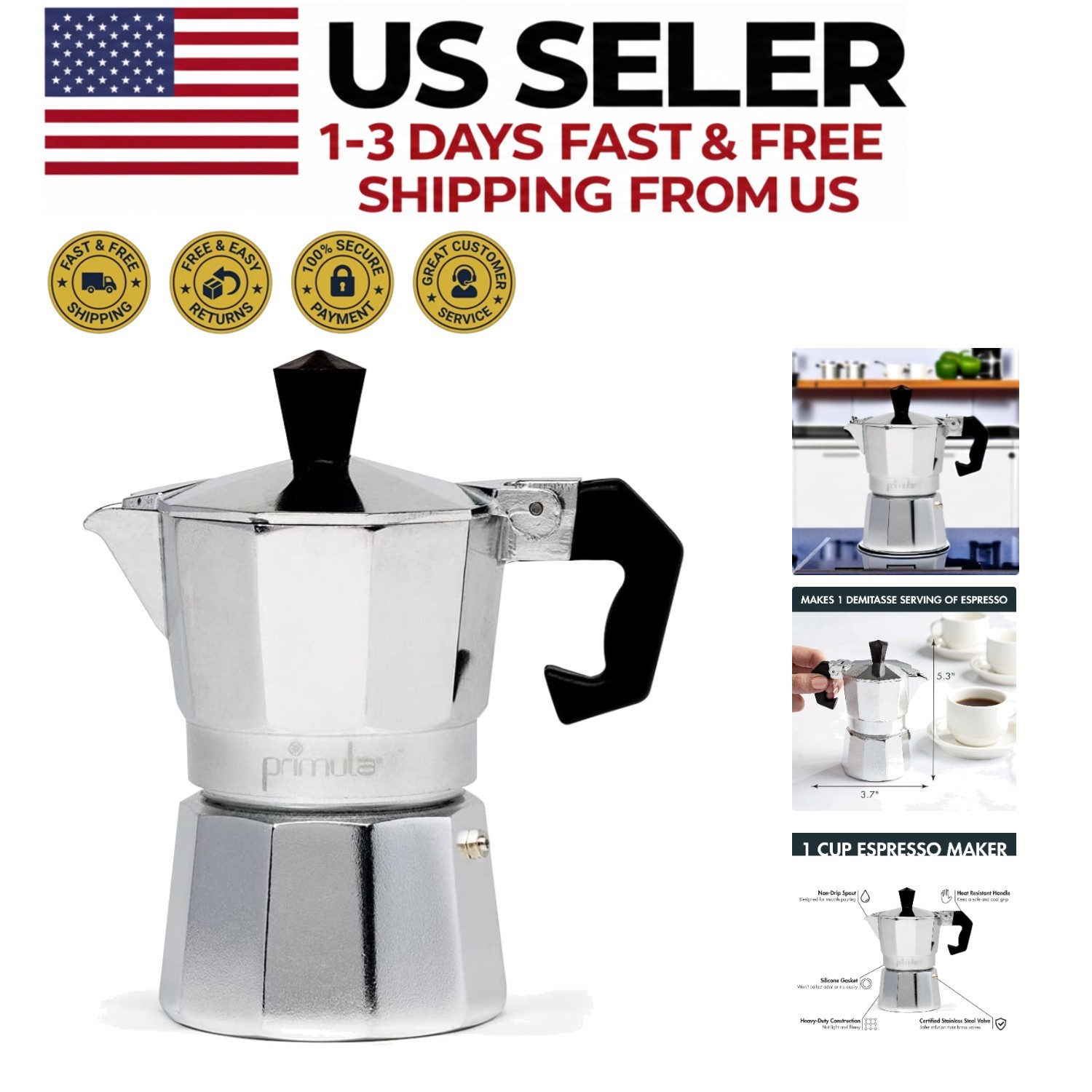 - 1 Cup Stovetop Brewer For Coffee Lovers