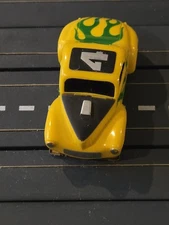 Vintage AFX Aurora T Jet WILLYS GASSER Slot Car Xlerators Yellow Green 