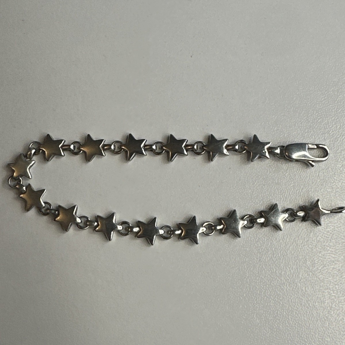 Tiffany & Co. Puff Star Link Bracelet Sterling Silver 7.5” W