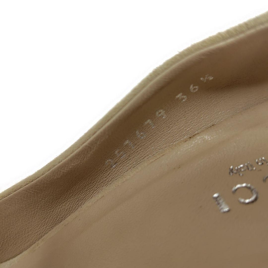 Gucci Open Toe Wedge Sole Sandals Beige Suede Size 36.5 US About6.5 Women thumbnail 22