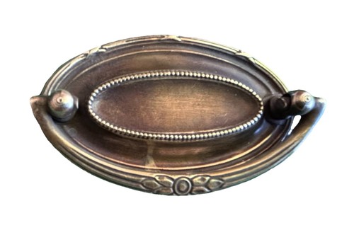 Hepplewhite Chippendale Oval Brass Antique Hardware Drawer Pull 2 1/2”centers