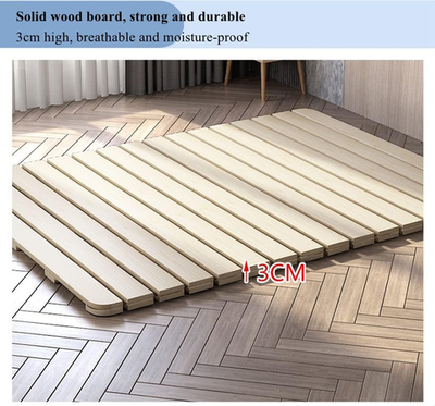 King Size Floor Bed Frame with Breathable Moisture-Proof Slats for