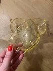 Lancaster Glass Jubilee Yellow 4 Cups Flower Etched Depression Glass 1930's USA