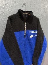 Vintage 90’s Yamaha Racing Blue Black Quarter Zip Fleece Sweatshirt XL