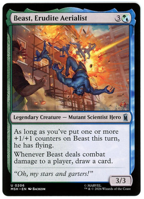 Beast, Erudite Aerialist - 0206 - Marvel Super Heroes MSH - MTG NM/M