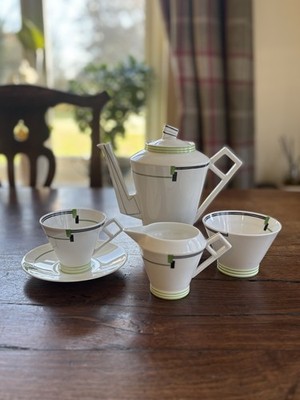 Art Deco Foley Porzellan ''Lido'' Muster Kaffeeservice E.Brain & Co Ltd