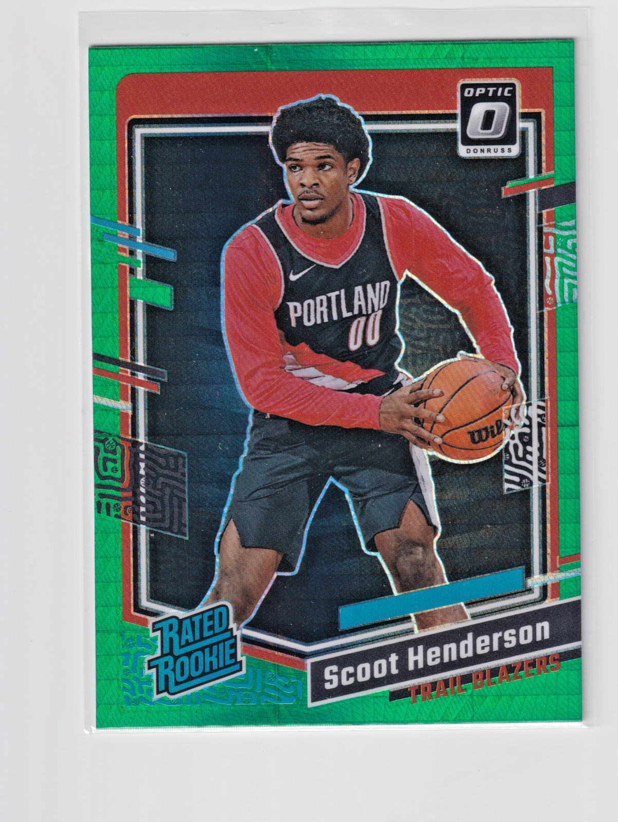 2023-24 Panini Optic - Rated Rookie Scoot Henderson #239 Green Hyper Prizm (RC)