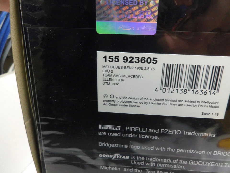 1/18 MINICHAMPS MERCEDES 190 E 2.5 EVO II 1992 - Photo 2/2