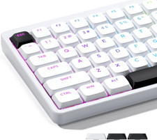 XVX White Low Profile Keycaps Set 127pcs Double Shot PBT Shine Through MX
