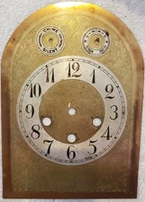 Antique Junghans Westminster Chime Bracket Clock Dial And Beveled Glass Part