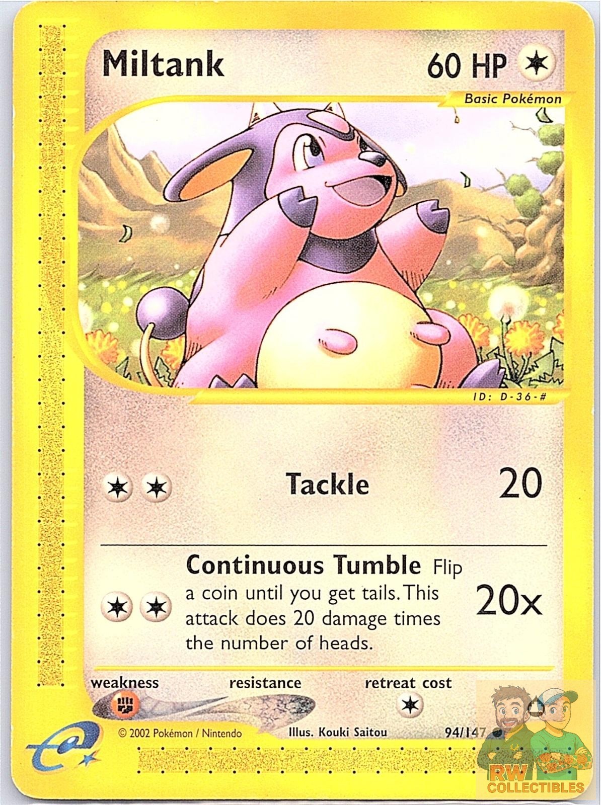 Miltank 94 Common Aquapolis Pokemon Moderately Played