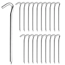 20Pcs 7" Tent Pegs Ground Stakes, Metal Stakes, Camping Peg for Pitching Camp...