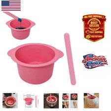 Salon-Quality Silicone Wax Warmer Set - Non-Stick Bowl with Easy Cleanup Spatula