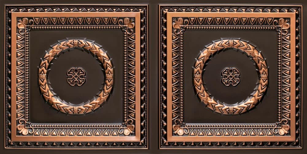 24x48 Laurel Wreath PVC Ceiling Tile for Glue-up or Lay-in Installation