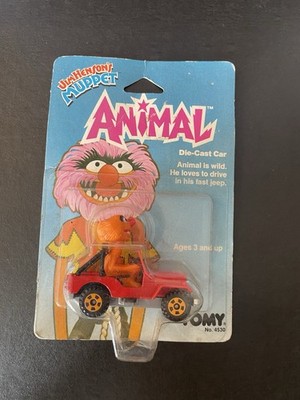 HTF Tomy Animal Jeep Jim Henson's Muppets Die Cast Car 1983 1/64 scale no. 4530